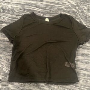 Black Sheer Y2K Top Size L by Love Vintage